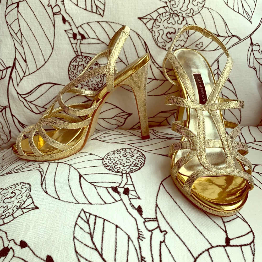 Caparros Gold open toe- special occasion sandal